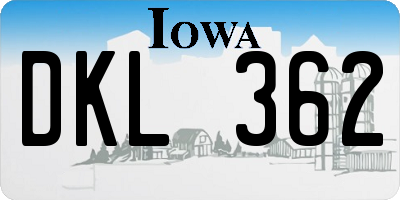 IA license plate DKL362