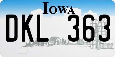 IA license plate DKL363
