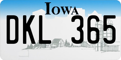 IA license plate DKL365
