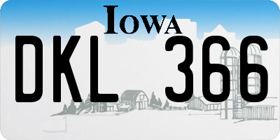 IA license plate DKL366