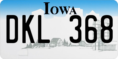 IA license plate DKL368