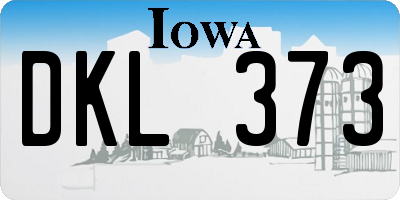 IA license plate DKL373