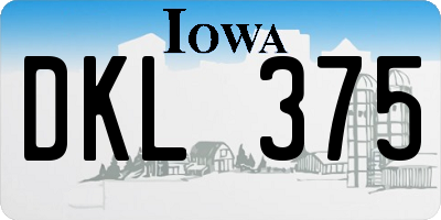 IA license plate DKL375