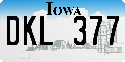 IA license plate DKL377