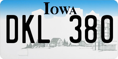 IA license plate DKL380