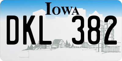IA license plate DKL382