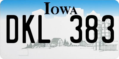 IA license plate DKL383
