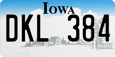 IA license plate DKL384