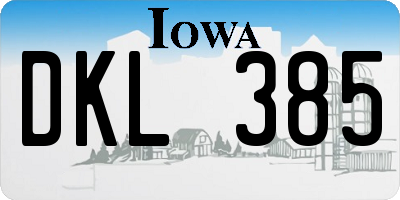 IA license plate DKL385