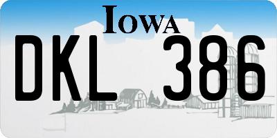 IA license plate DKL386
