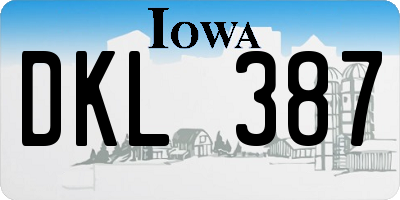 IA license plate DKL387