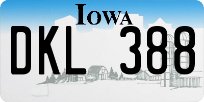 IA license plate DKL388