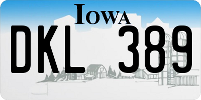 IA license plate DKL389