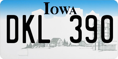IA license plate DKL390