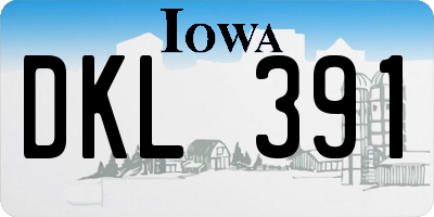 IA license plate DKL391