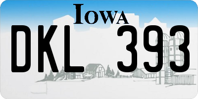 IA license plate DKL393