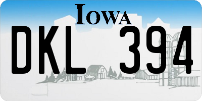 IA license plate DKL394