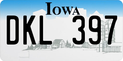 IA license plate DKL397