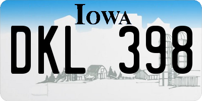 IA license plate DKL398