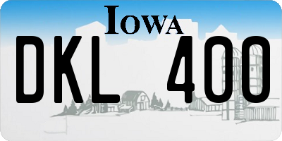 IA license plate DKL400