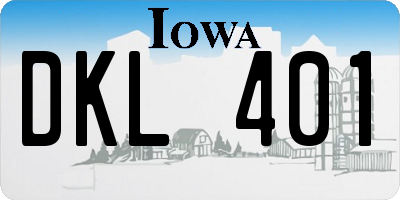 IA license plate DKL401