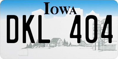 IA license plate DKL404