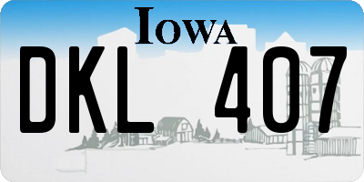 IA license plate DKL407