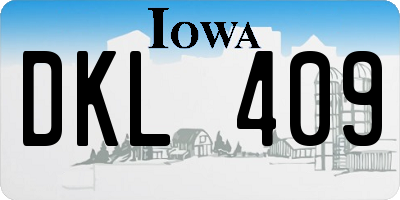 IA license plate DKL409
