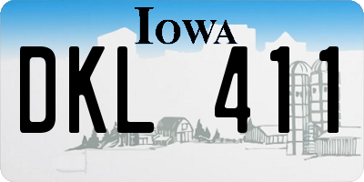 IA license plate DKL411
