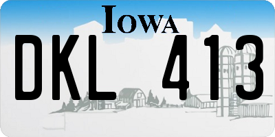 IA license plate DKL413