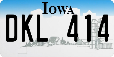 IA license plate DKL414
