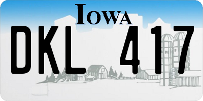 IA license plate DKL417