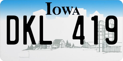 IA license plate DKL419