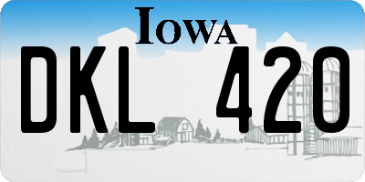 IA license plate DKL420