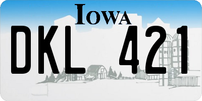 IA license plate DKL421