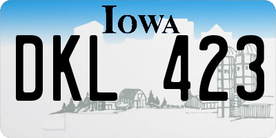 IA license plate DKL423