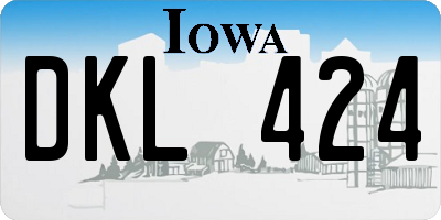IA license plate DKL424