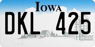 IA license plate DKL425