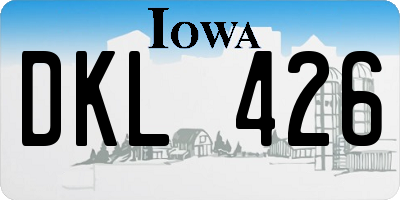IA license plate DKL426