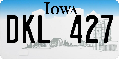 IA license plate DKL427