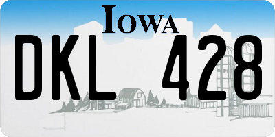 IA license plate DKL428