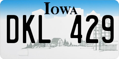 IA license plate DKL429
