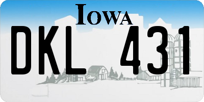 IA license plate DKL431