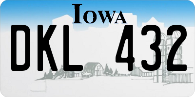 IA license plate DKL432