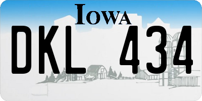 IA license plate DKL434