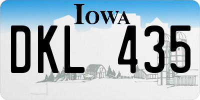 IA license plate DKL435