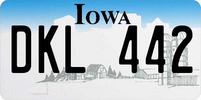 IA license plate DKL442