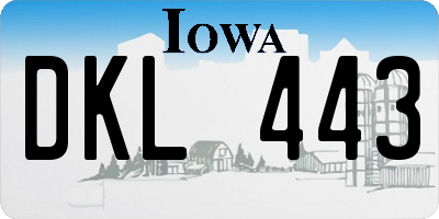 IA license plate DKL443