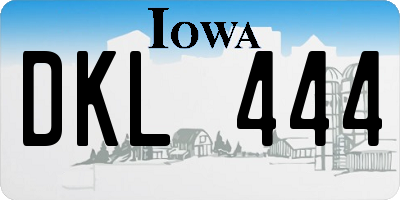 IA license plate DKL444