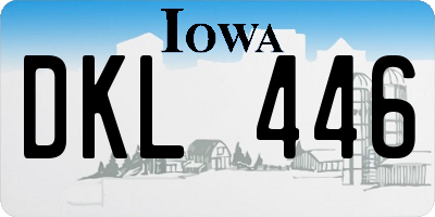 IA license plate DKL446